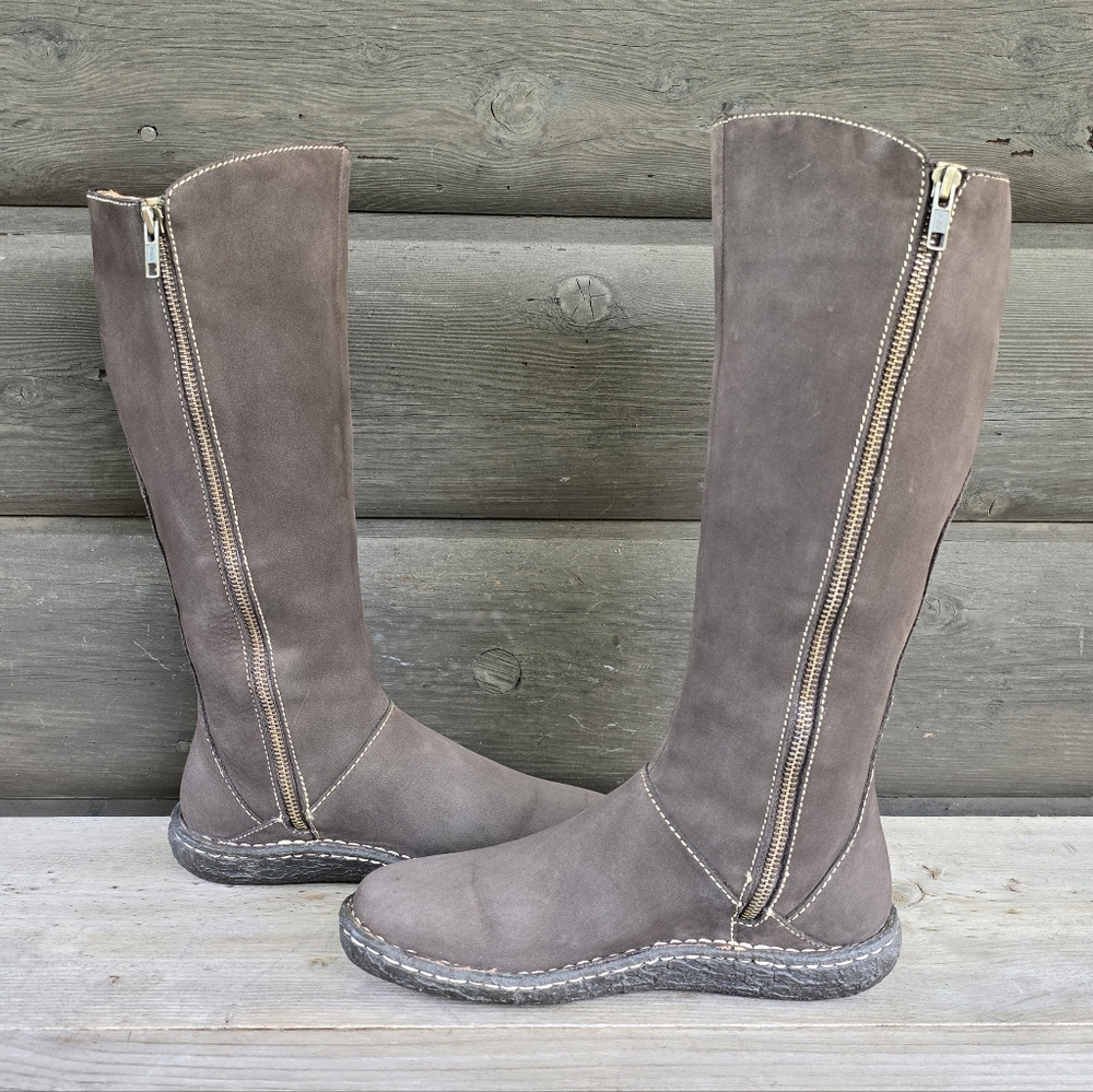 Born Kenya Y2K Boho Moto Minimalist Tall Nubuck Buckle Riding Boots 7M - Picture 5 of 16